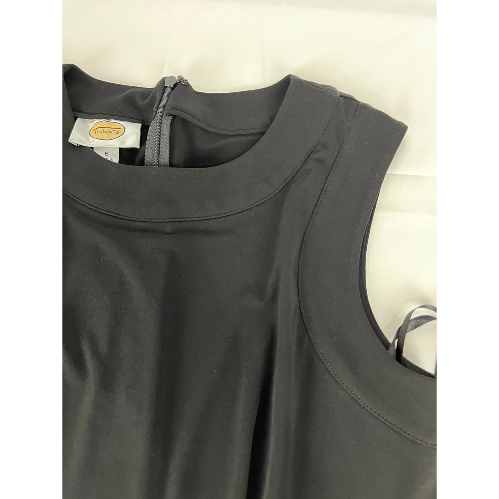 Talbots Women's Black Sleeveless A-Line Midi Dress - Size 6 Career Party